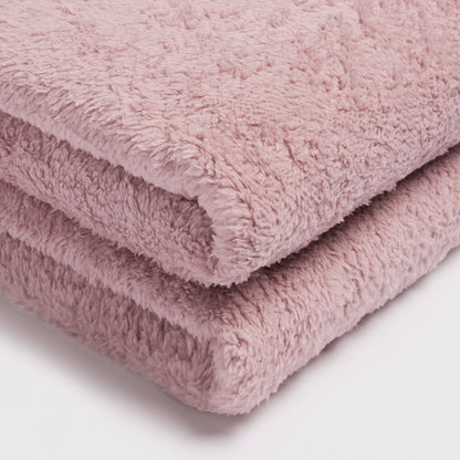 Teddy Fleece Throw – Blush Pink