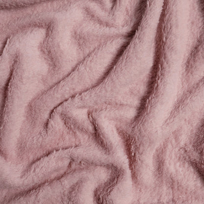 Teddy Fleece Throw – Blush Pink