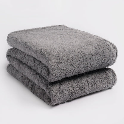 Teddy Fleece Throw – Charcoal Grey