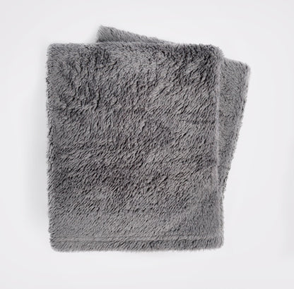 Teddy Fleece Throw – Charcoal Grey