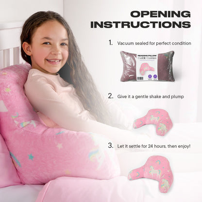 Kids Fleece Cuddle Cushion – Unicorn - Pink