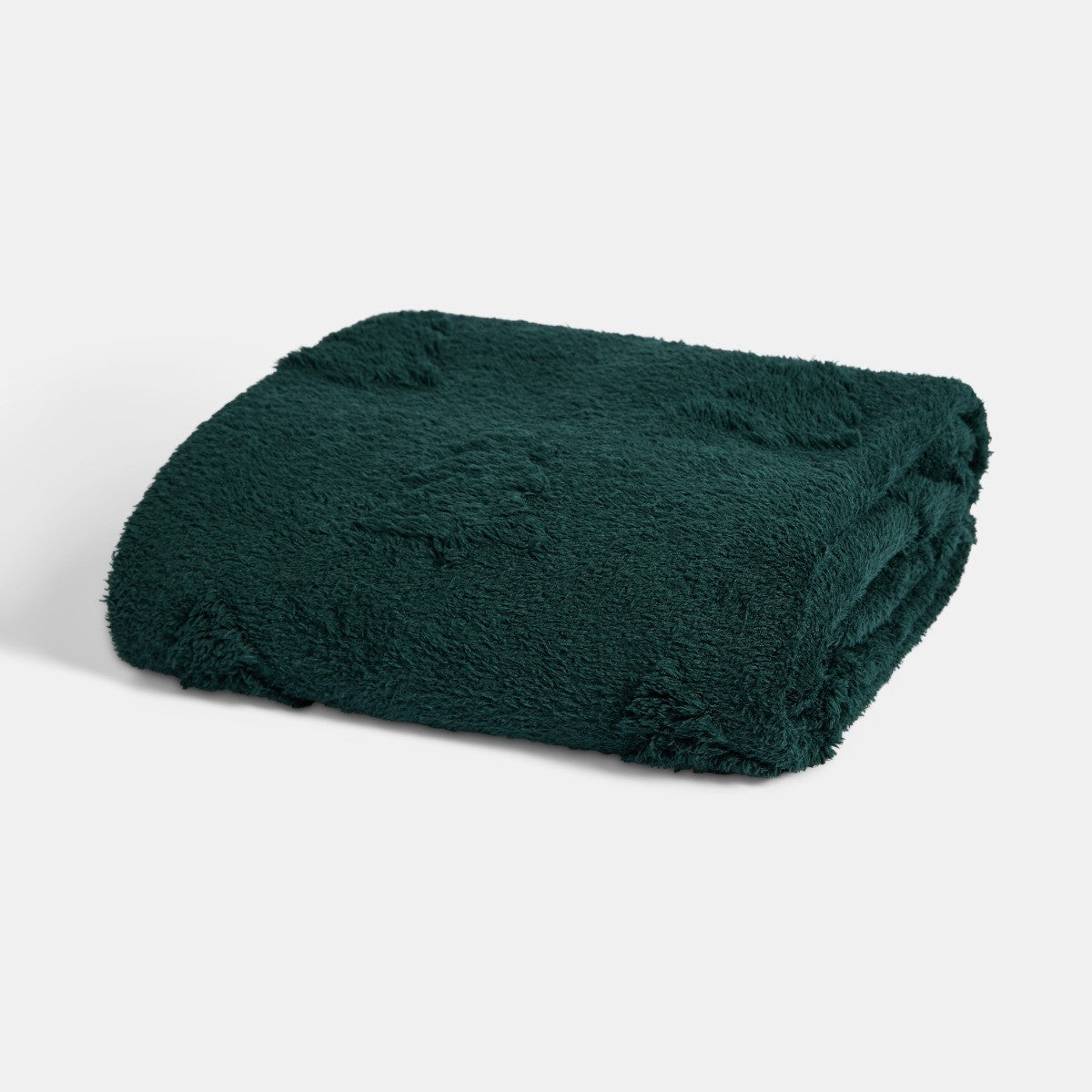Tufted Winter Tree Teddy Fleece Throw – Green