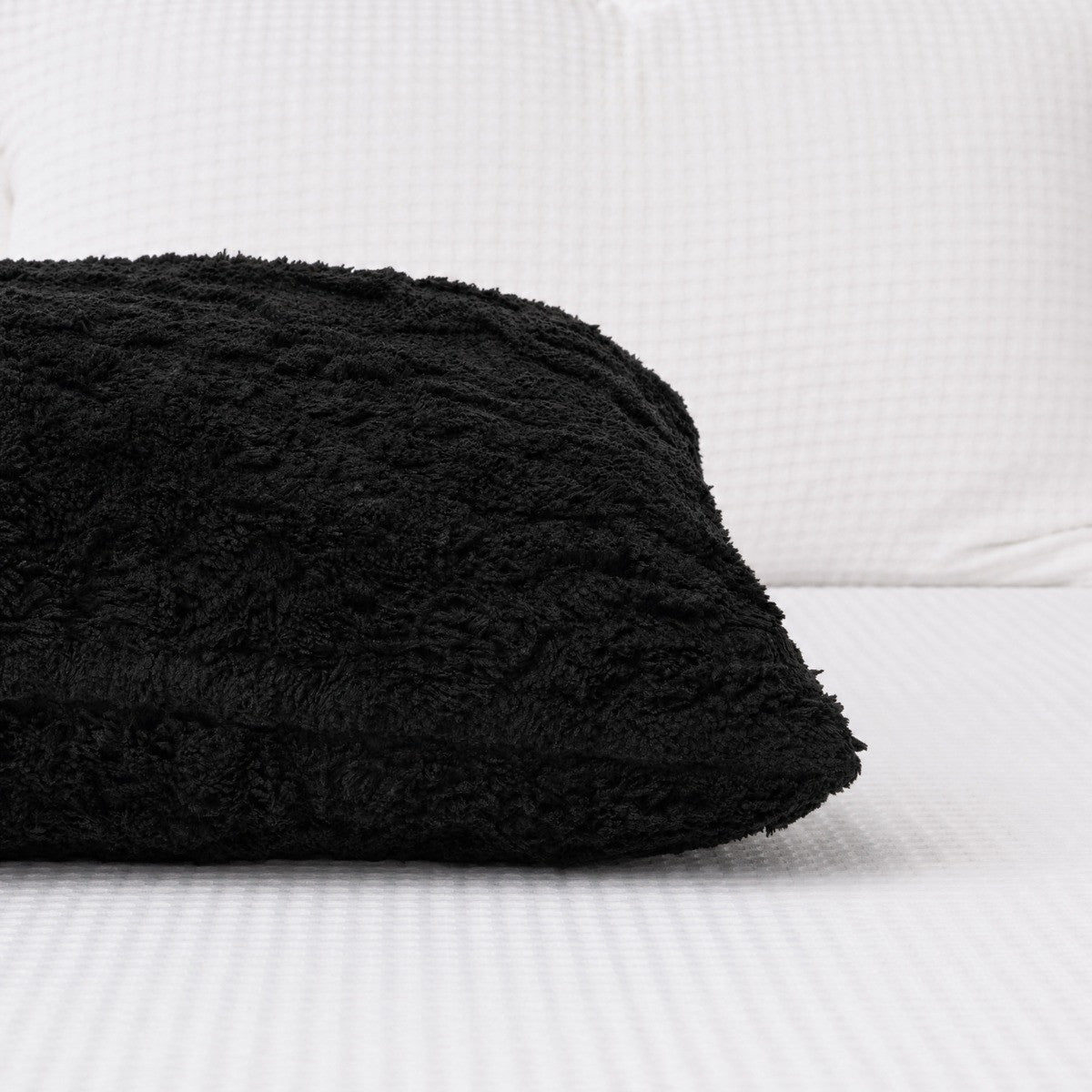 Cable Knit Bolster Pillow – Black