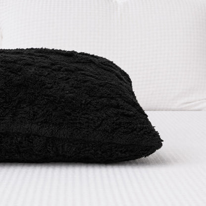 Cable Knit Bolster Pillow – Black