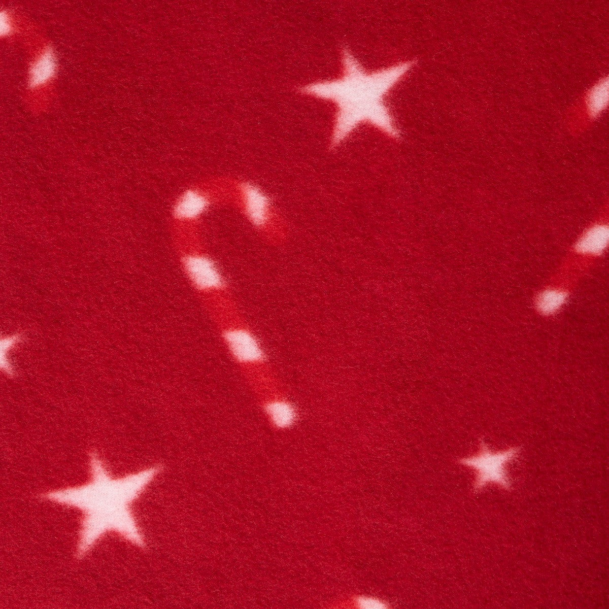 Candy Cane Print Fleece Throw – Red