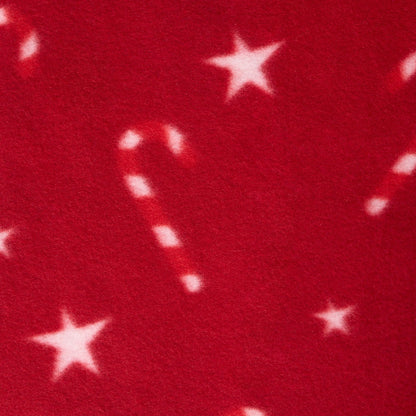 Candy Cane Print Fleece Throw – Red
