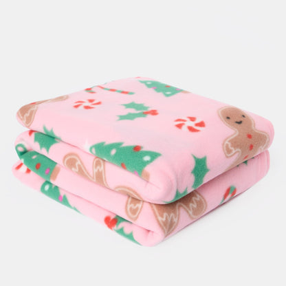 Gingerbread Man Fleece Throw – Pink
