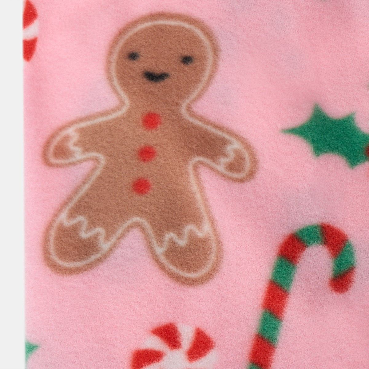 Gingerbread Man Fleece Throw – Pink