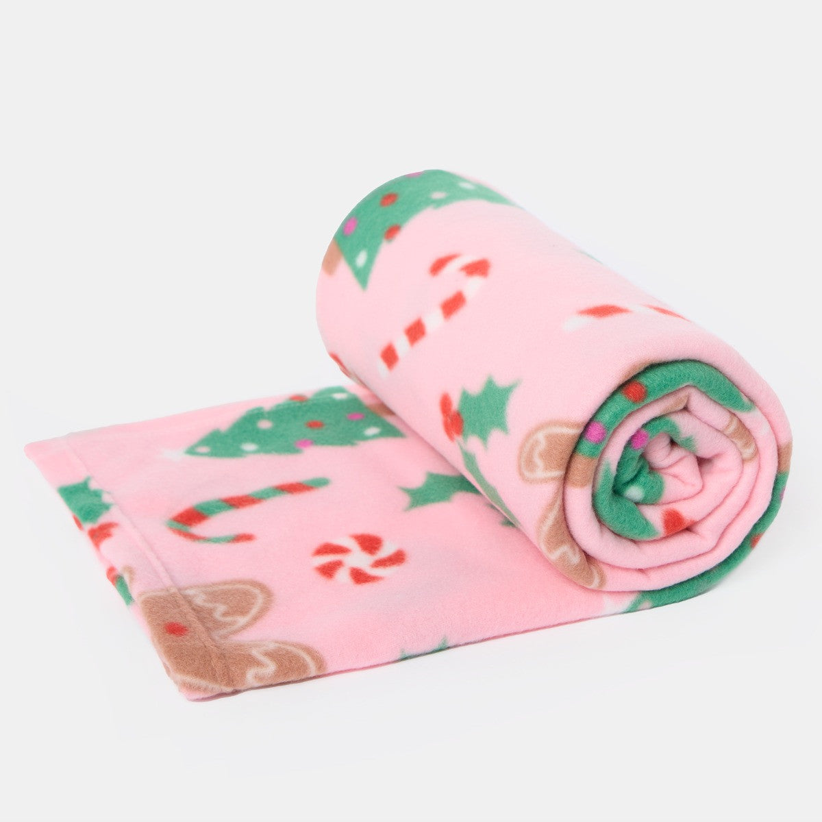 Gingerbread Man Fleece Throw – Pink