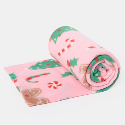Gingerbread Man Fleece Throw – Pink