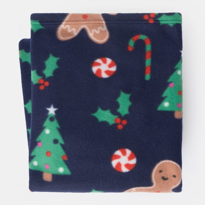 Gingerbread Man Fleece Throw – Navy