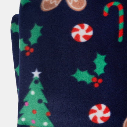 Gingerbread Man Fleece Throw – Navy