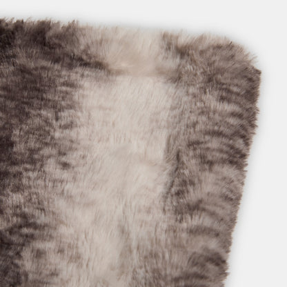 Faux Fur Stripe Throw – Brown