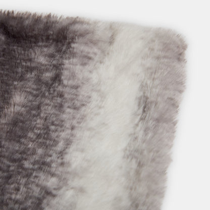 Faux Fur Stripe Throw – Grey