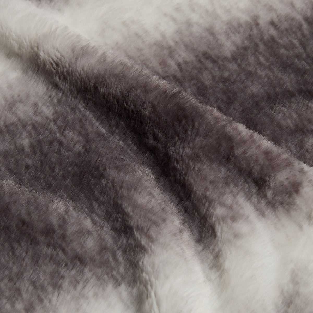 Faux Fur Stripe Throw – Grey