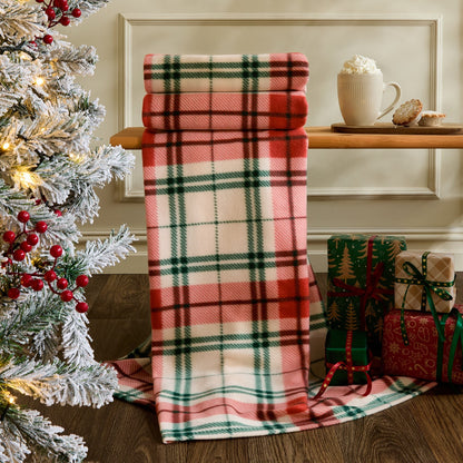Christmas Check Throw – Red/White