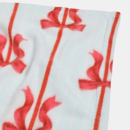 Bow Print Fleece Throw – Blue/Red