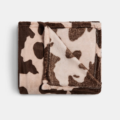 Cow Print Ultra Soft Throw – Brown