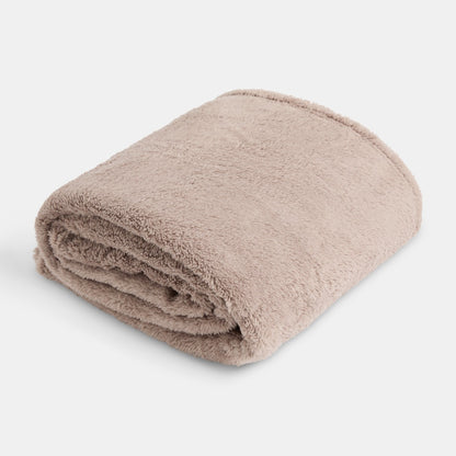Teddy Fleece Throw – Mink