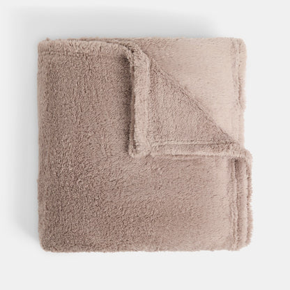 Teddy Fleece Throw – Mink