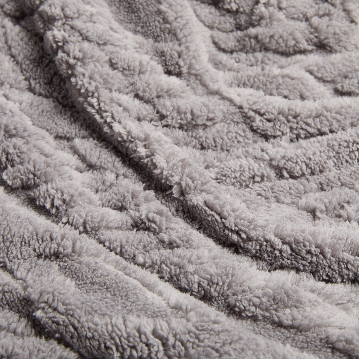 Cable Knit Sherpa Throw – Grey