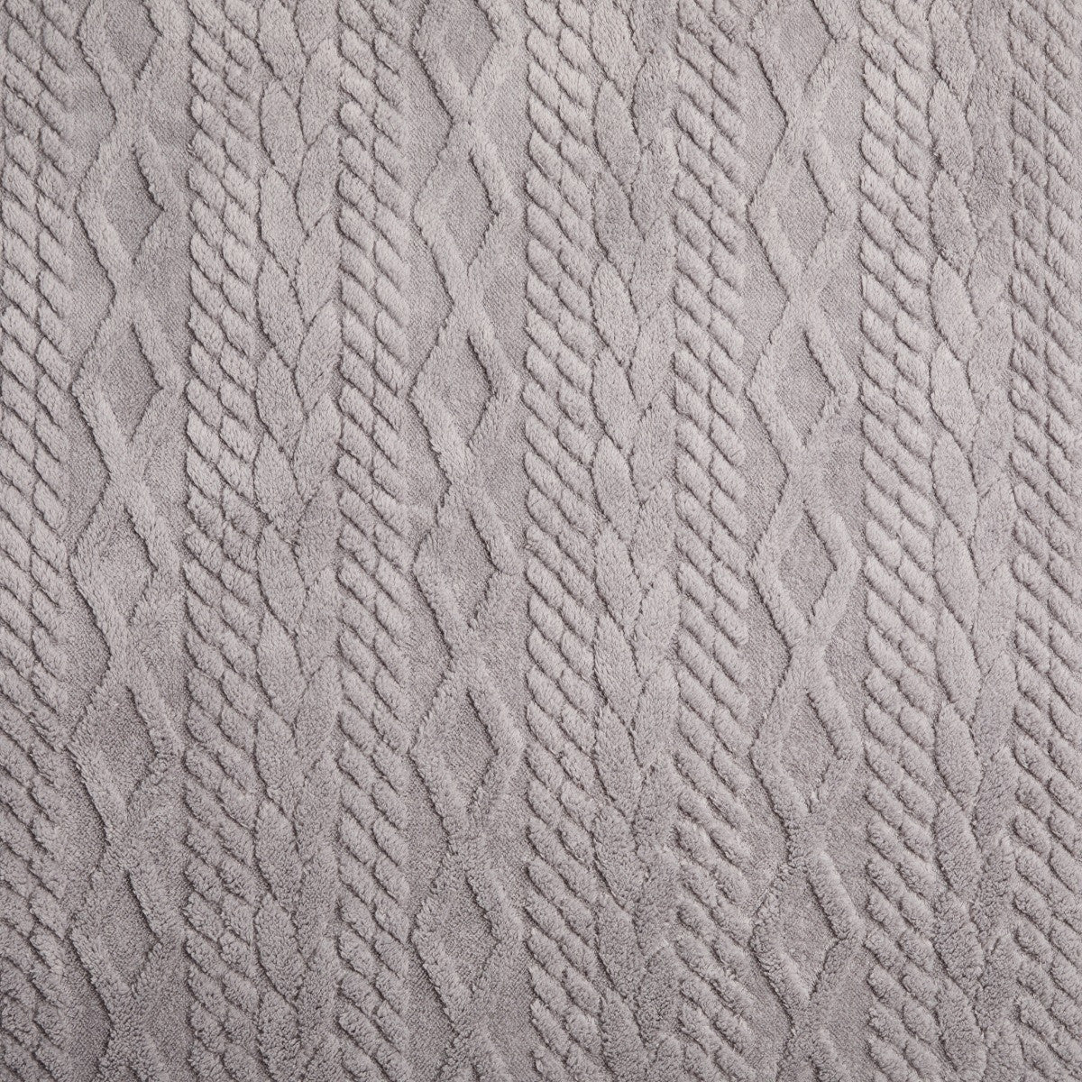 Cable Knit Sherpa Throw – Grey