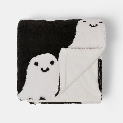Tufted Ghost Fleece Throw – Monochrome