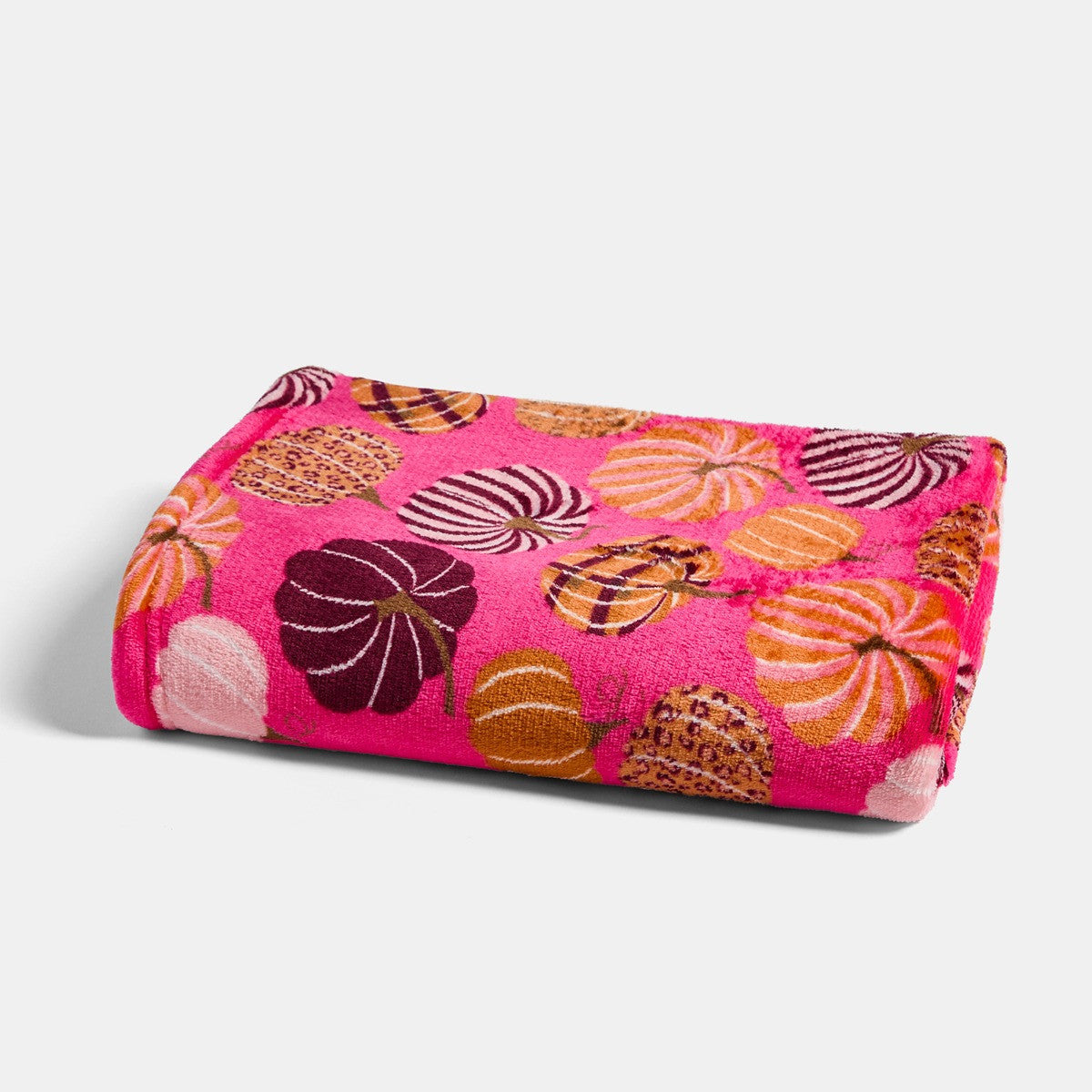 Pet Pumpkin Print Pet Sherpa Reverse Throw – Pink