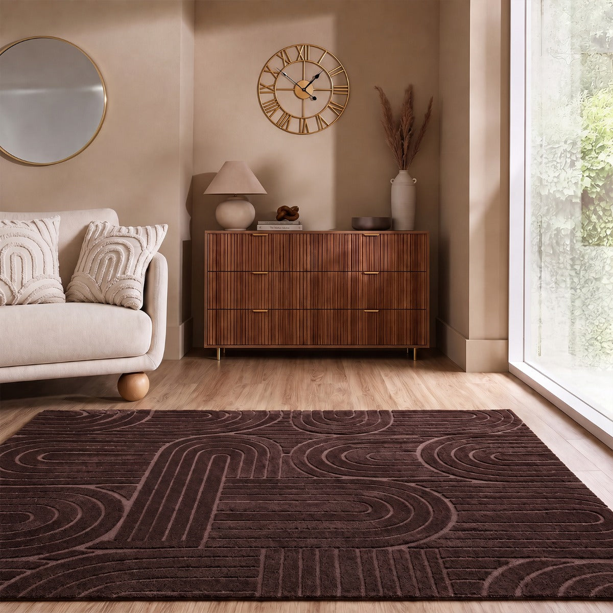 Tufted Arches Rug – Coffee