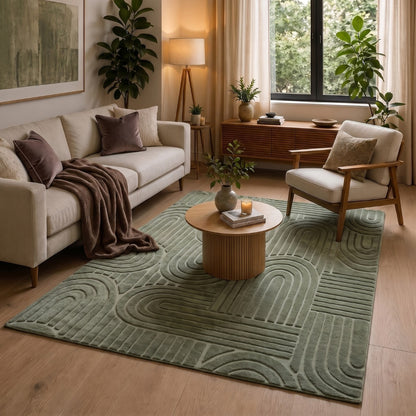 Tufted Arches Rug – Woodland Green