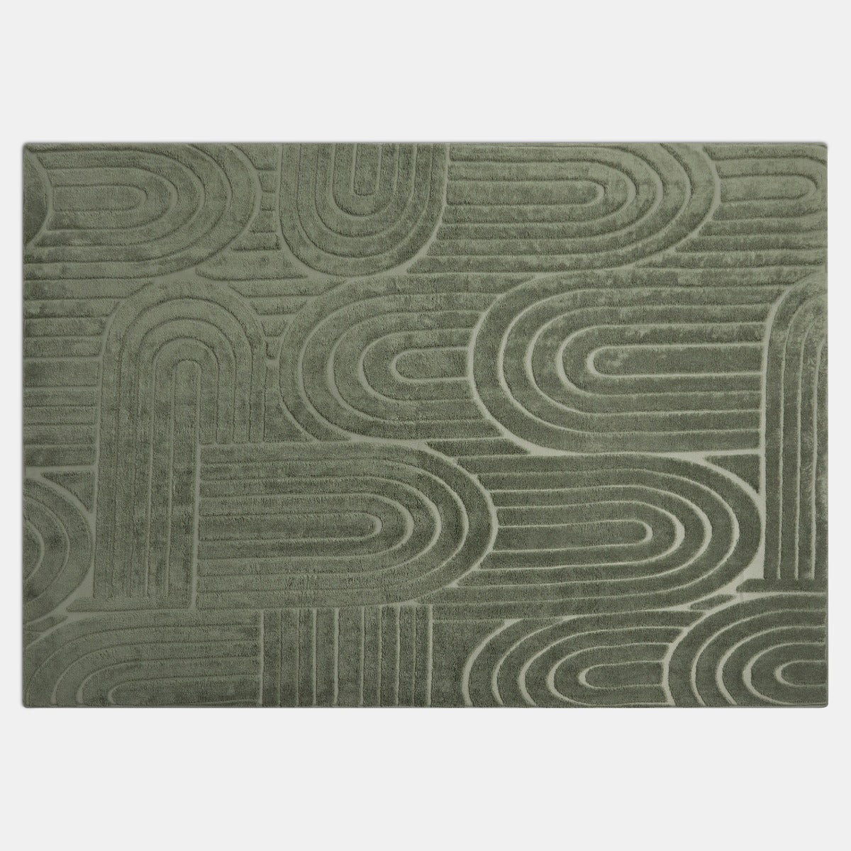 Tufted Arches Rug – Woodland Green