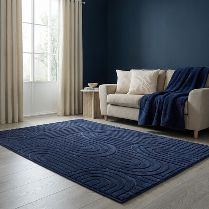 Tufted Arches Rug – Navy