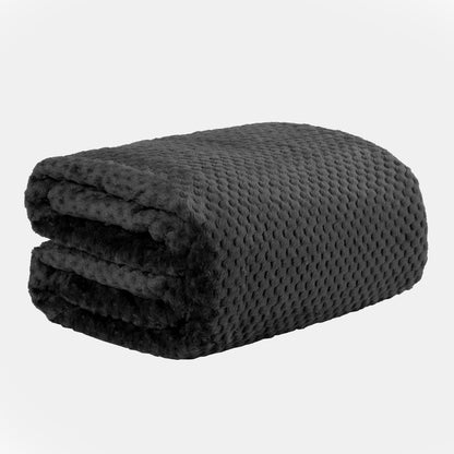 Waffle Fleece Throw – Black