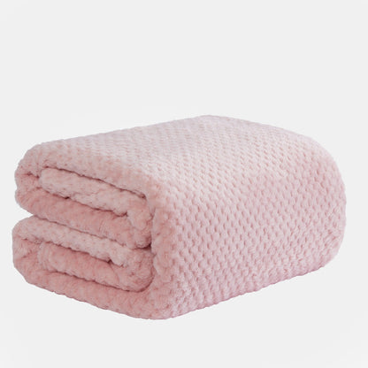 Waffle Fleece Throw – Blush Pink