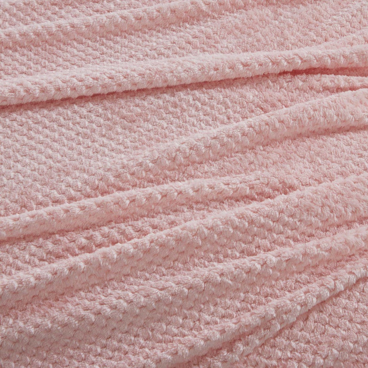 Waffle Fleece Throw – Blush Pink