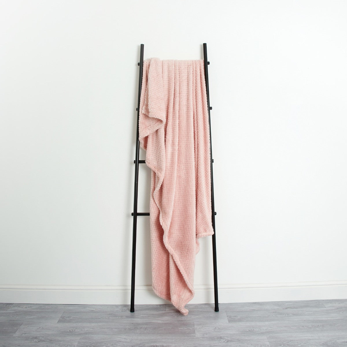 Waffle Fleece Throw – Blush Pink