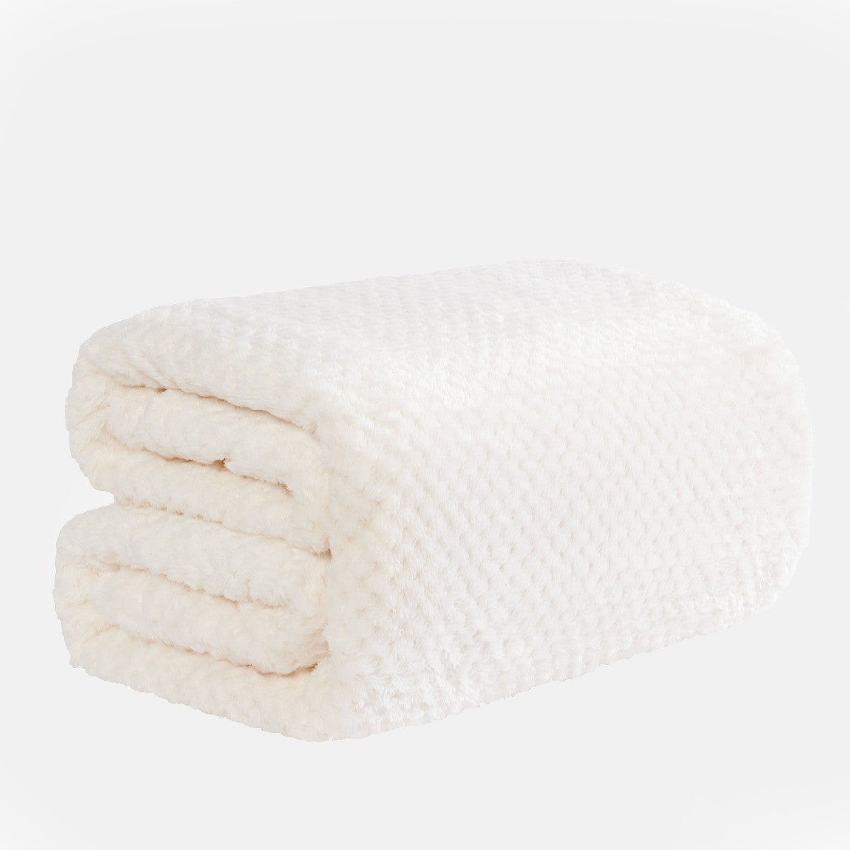 Waffle Fleece Throw – Cream