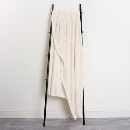 Waffle Fleece Throw – Cream