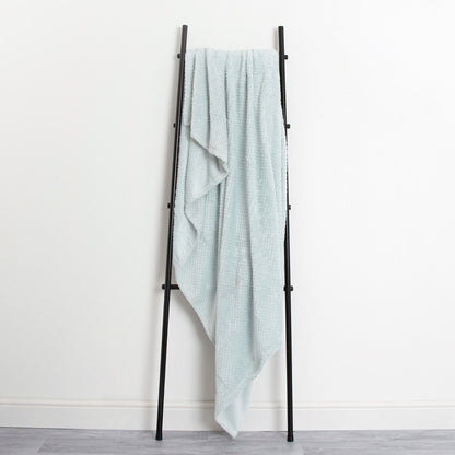 Waffle Fleece Throw – Duck Egg