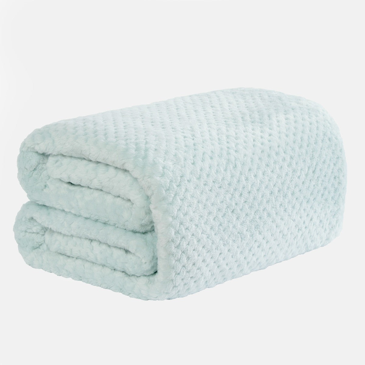 Waffle Fleece Throw – Duck Egg