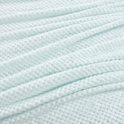 Waffle Fleece Throw – Duck Egg