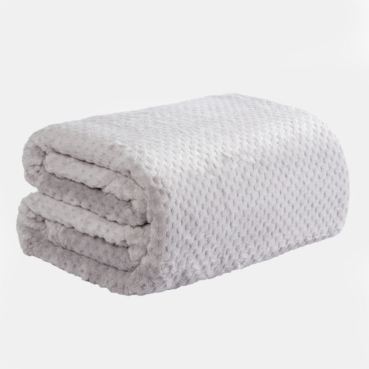 Waffle Fleece Throw – Silver Grey