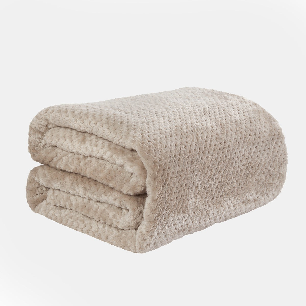 Waffle Fleece Throw – Mink