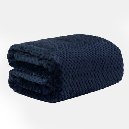 Waffle Fleece Throw – Navy