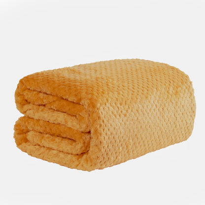 Waffle Fleece Throw – Ochre