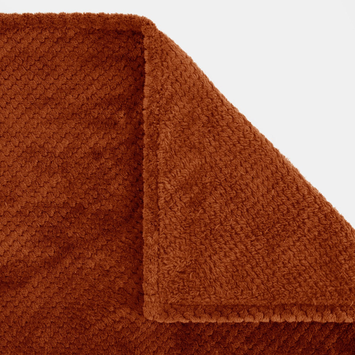 Waffle Fleece Throw – Burnt Orange