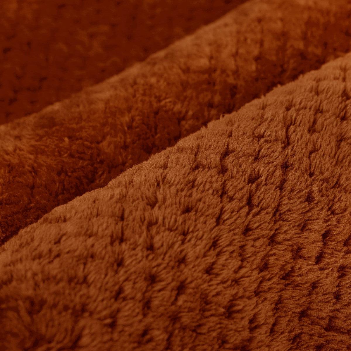 Waffle Fleece Throw – Burnt Orange