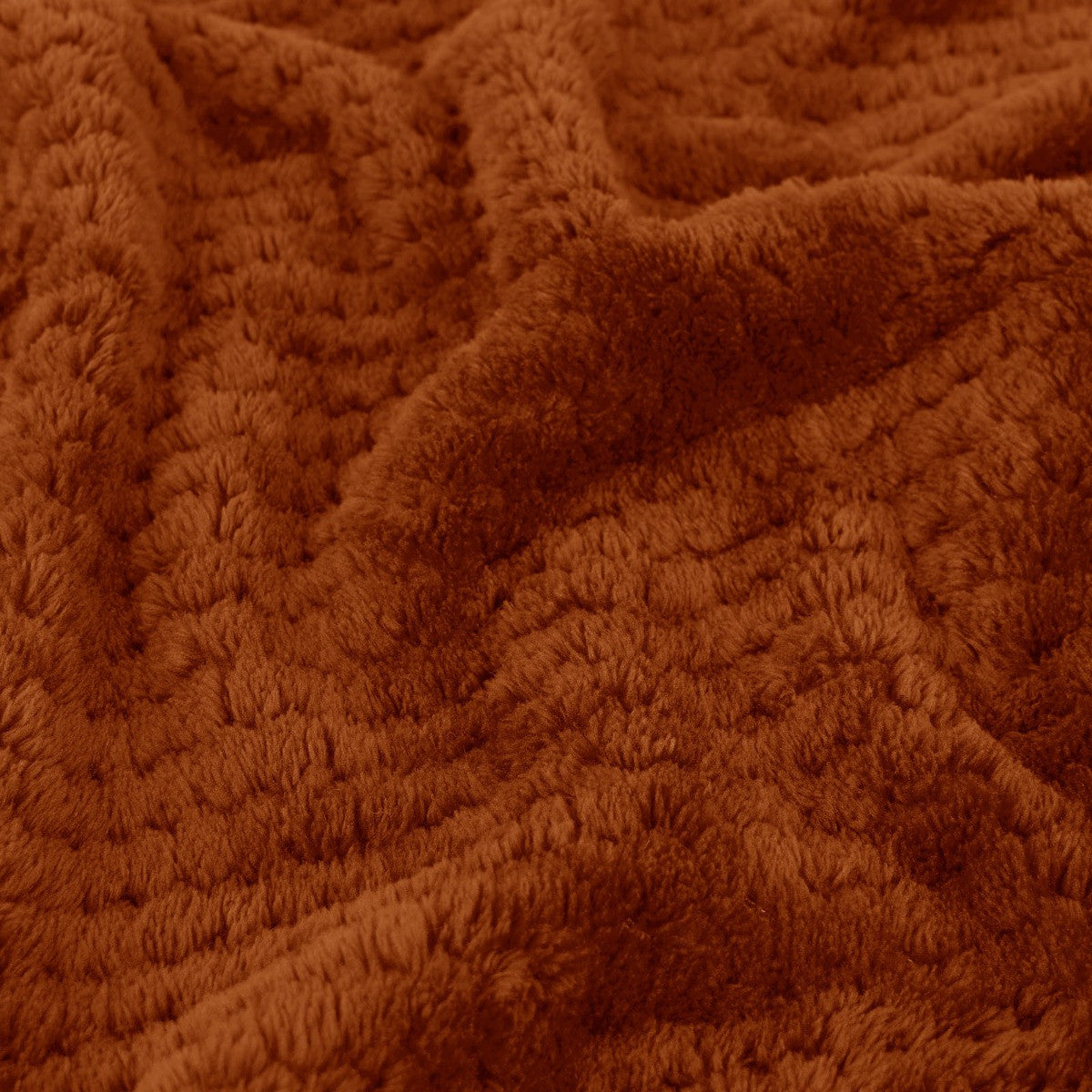 Waffle Fleece Throw – Burnt Orange