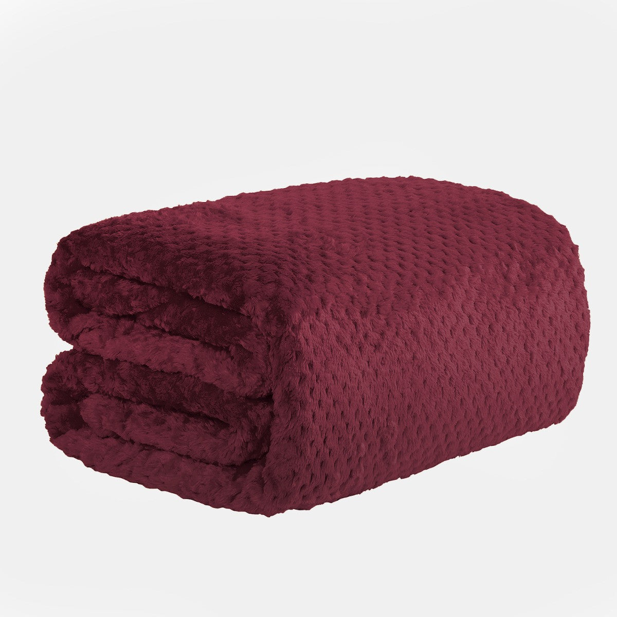 Waffle Fleece Throw – Burgundy