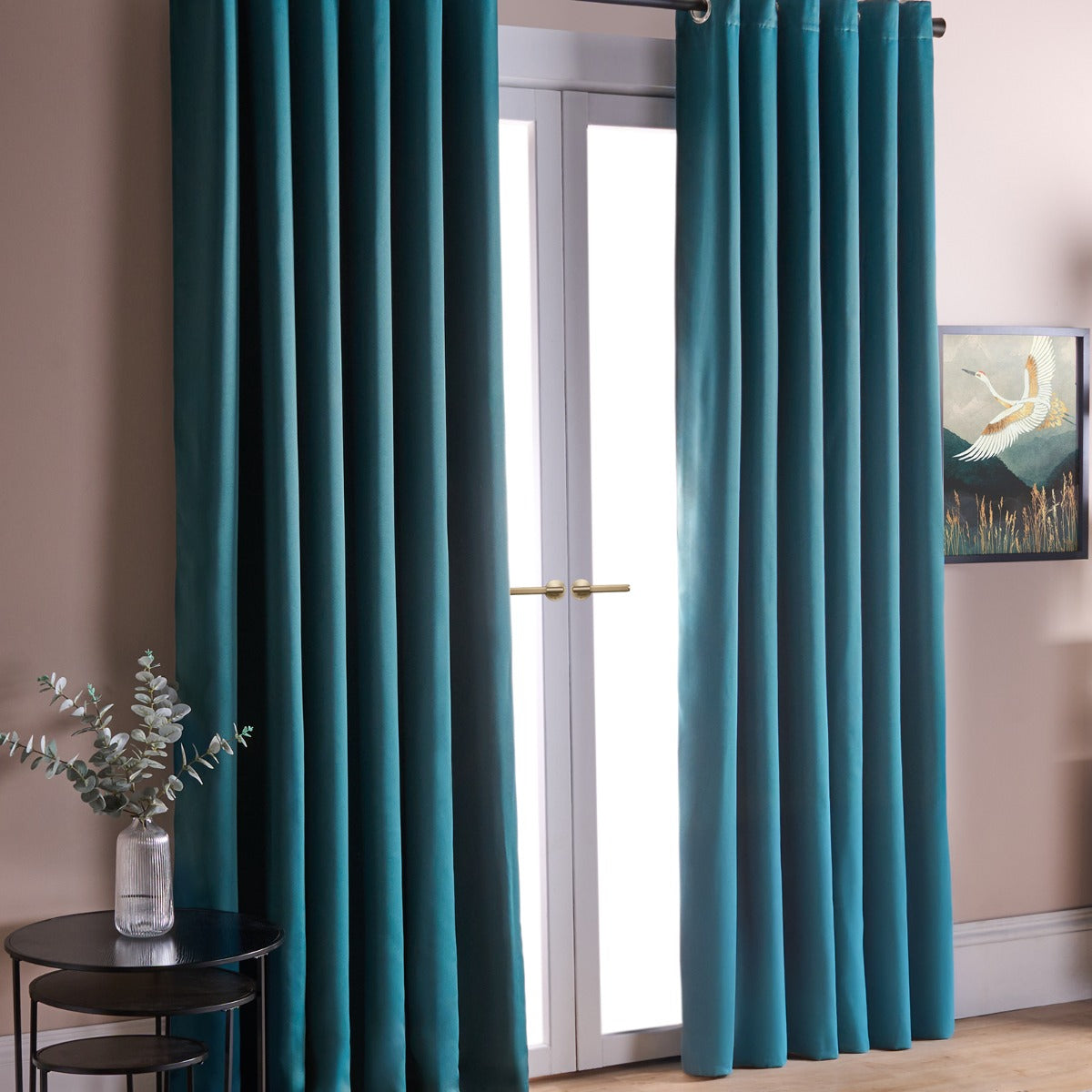 Eyelet Blackout Curtains – Teal